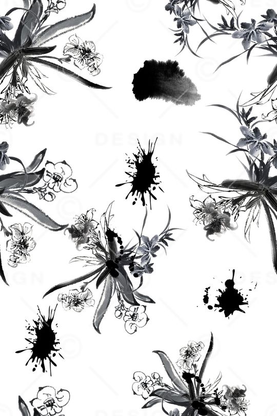 水墨印花华亿平台图片