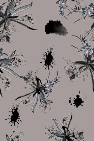 水墨印花华亿平台图片