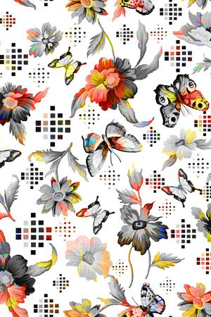 蝴蝶印花华亿平台图片