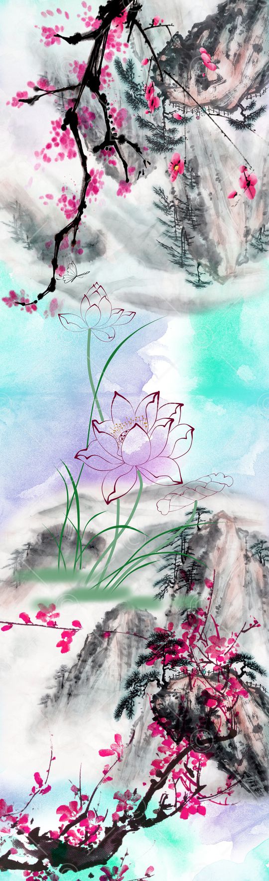 梅花印花华亿平台图片