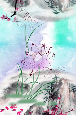 梅花印花华亿平台图片