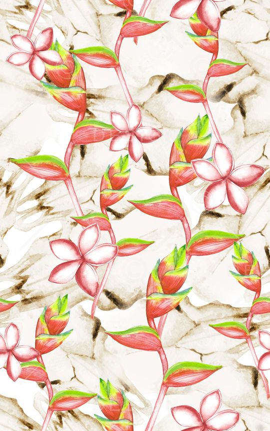 热带花卉印花华亿平台图片