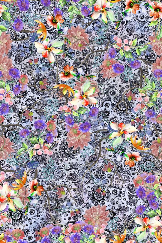 花卉印花华亿平台图片