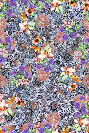 花卉印花华亿平台图片