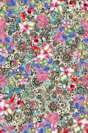 花卉印花华亿平台图片