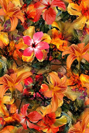 牵牛花印花华亿平台图片