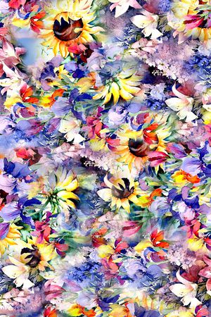 向日葵印花华亿平台图片