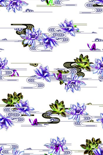 829917-1704058b 几何花卉横条纹