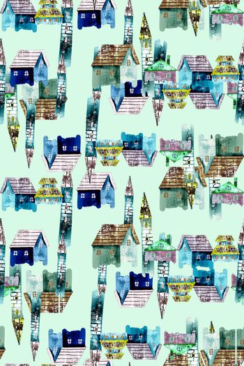 829994-1704067a 卡通建筑风景房屋