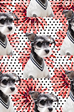 抽象手绘水彩画动物纹理狗狗数码印花印花华亿平台图片