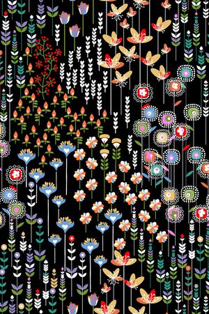 时尚手绘花枝花朵印花华亿平台图片