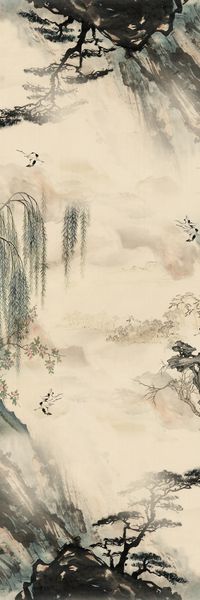 水墨印花华亿平台图片