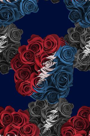 抽象手绘水彩画玫瑰花植物花卉数码印花印花华亿平台图片