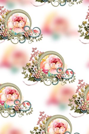 抽象手绘水彩画植物花卉数码印花印花华亿平台图片