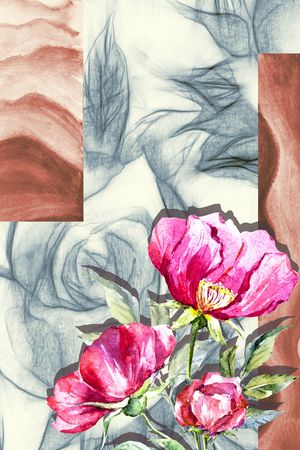 线条花印花华亿平台图片