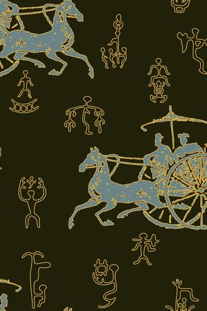 中式兵马俑印花华亿平台图片