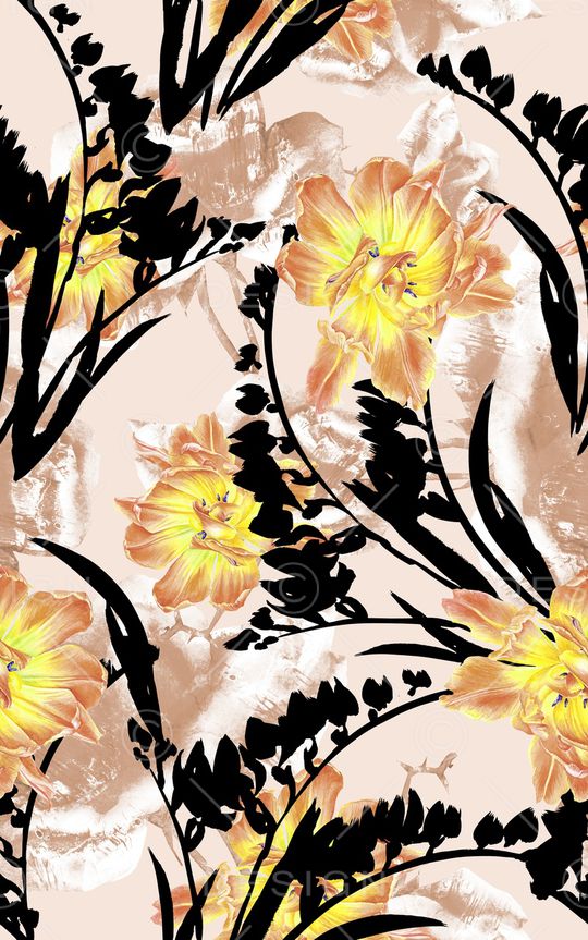 斑驳水彩印花华亿平台图片