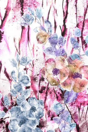 斑驳水彩花印花华亿平台图片