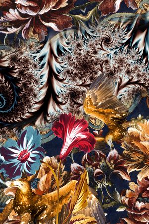 卷草纹印花华亿平台图片