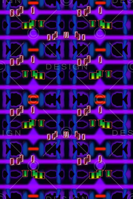 线条拼贴时尚女装印花华亿平台图片