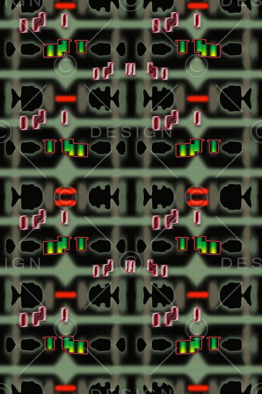 线条拼贴时尚女装印花华亿平台图片