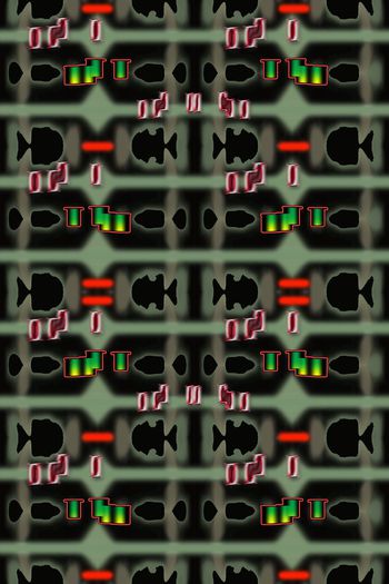 线条拼贴时尚女装印花华亿平台图片