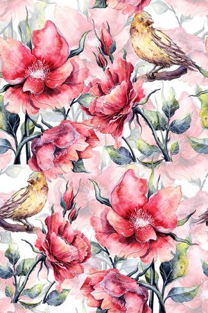 花鸟印花华亿平台图片