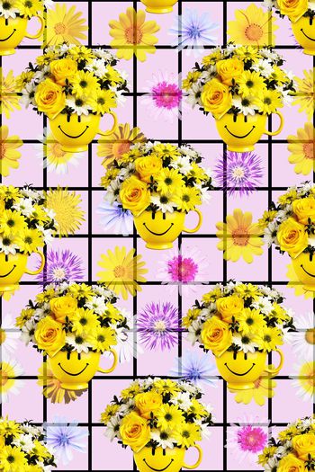 831340-格子花卉01