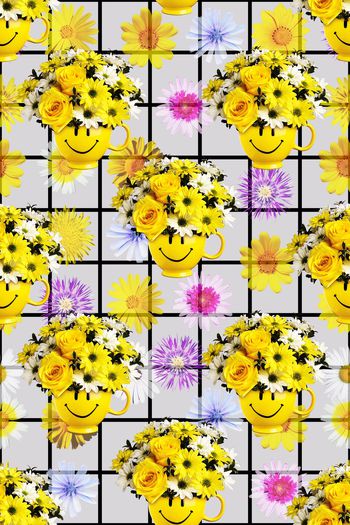 831342-格子花卉02