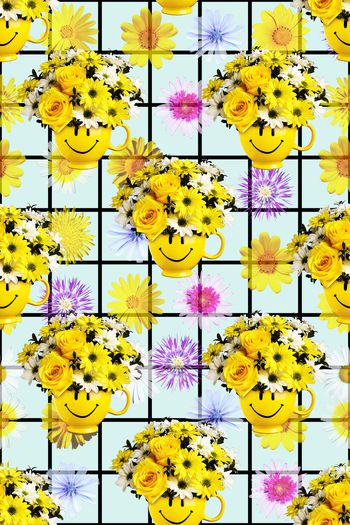 831343-格子花卉03