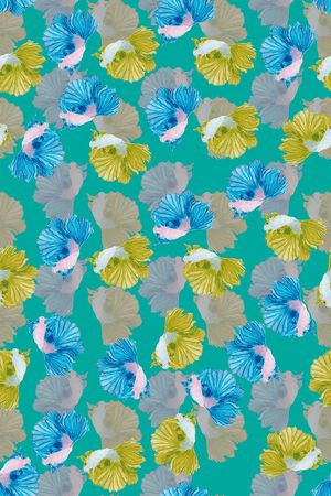 热带鱼印花华亿平台图片