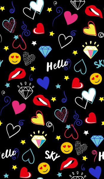 831390-趣味笑脸爱心嘴唇字母星星--1