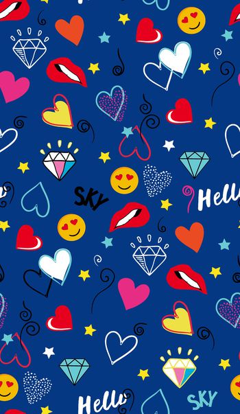 831392-趣味笑脸爱心嘴唇字母星星--2