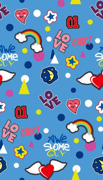 831396-趣味卡通字母 笑脸 爱心 几何三角