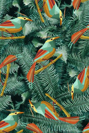 抽象手绘水彩画几何纹理花卉数码印花印花华亿平台图片