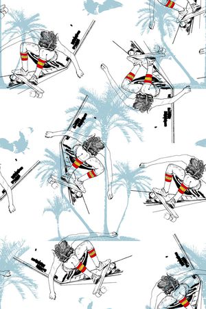 滑板少年印花华亿平台图片