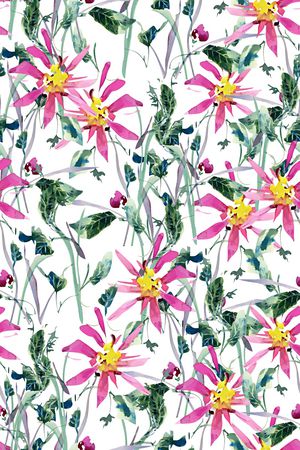 水彩花卉印花华亿平台图片