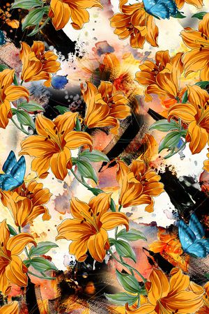 玉兰花印花华亿平台图片