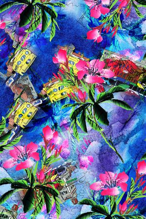 罂粟花印花华亿平台图片