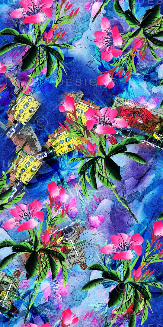 罂粟花印花华亿平台图片