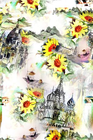 向日葵印花华亿平台图片