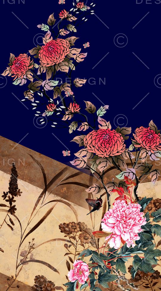 花卉印花华亿平台图片