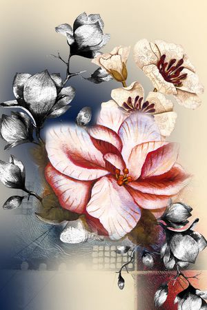 花卉印花华亿平台图片