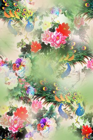 中国风印花华亿平台图片