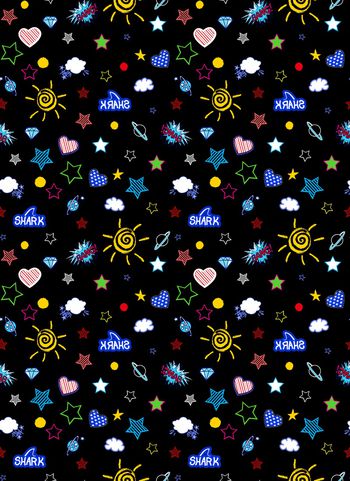 832044-趣味 卡通星星字母 太阳爱心星球组