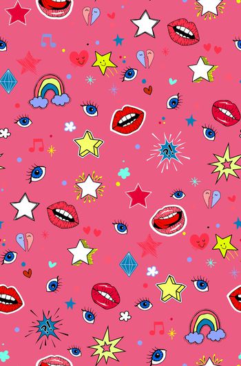 832049-趣味 嘴唇眼睛星星 太阳爱心圆点组