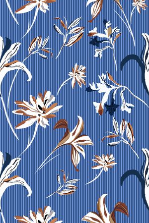 花卉涂鸦印花华亿平台图片