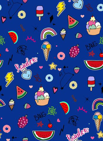 832297-手绘趣味 食物甜品 西瓜冰激凌 字