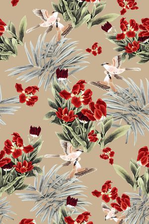 花卉印花华亿平台图片