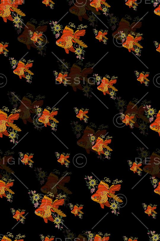 金鱼印花华亿平台图片